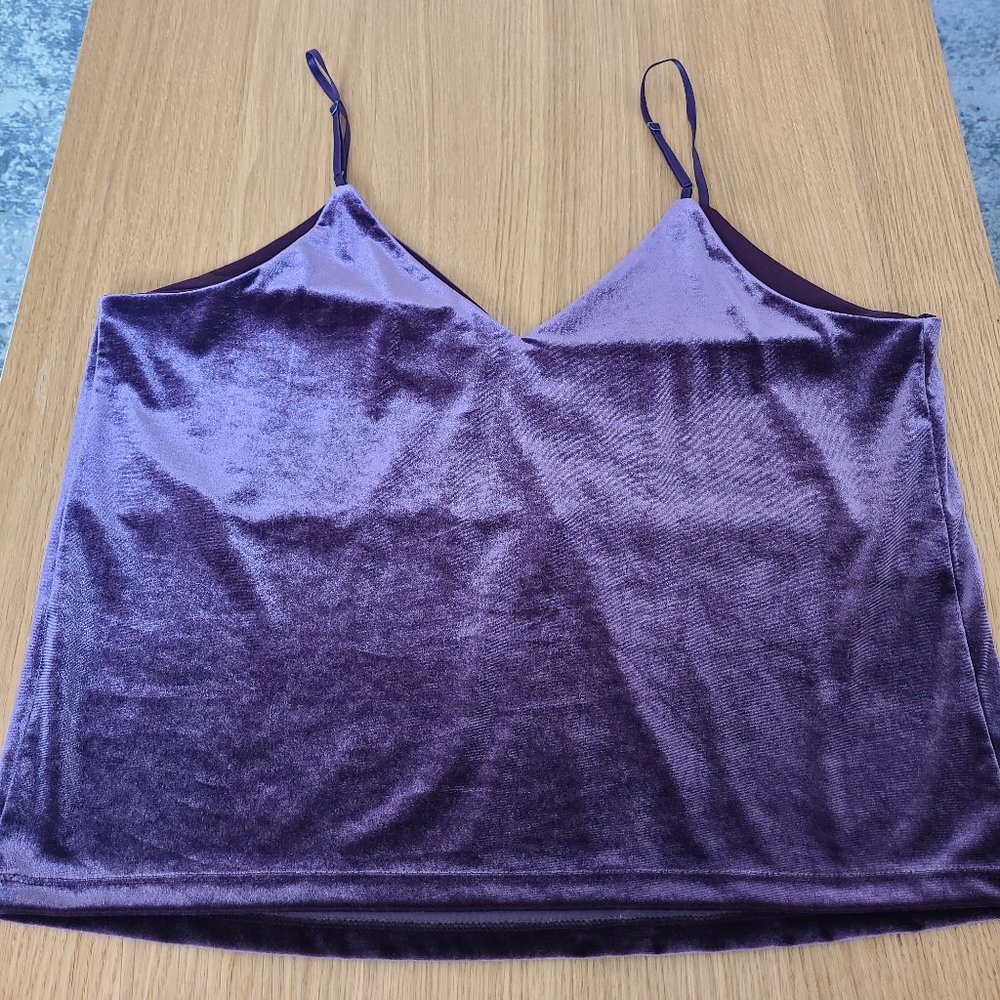 Free Press Plum Velvet Strap Tank Top - Size L